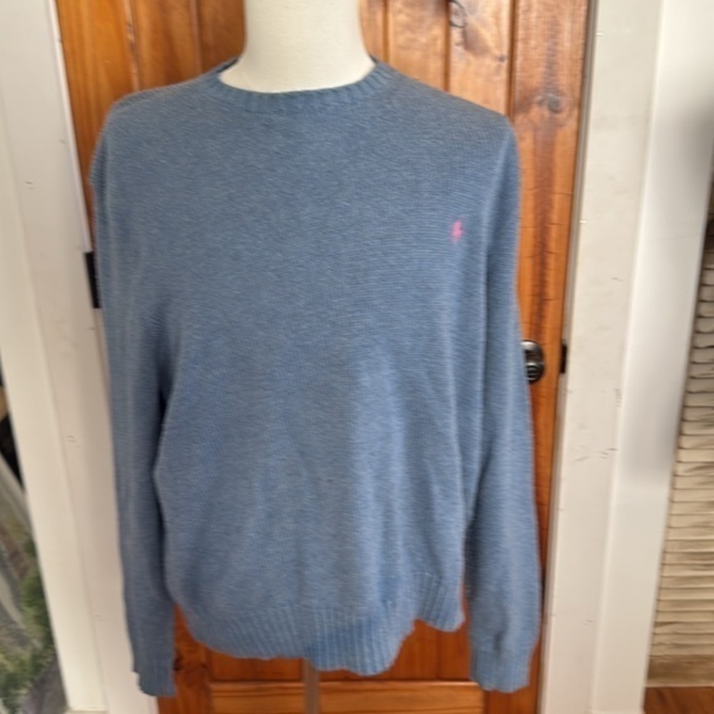 Men’s Polo Ralph Lauren blue Pima cotton knit sweater size XXL